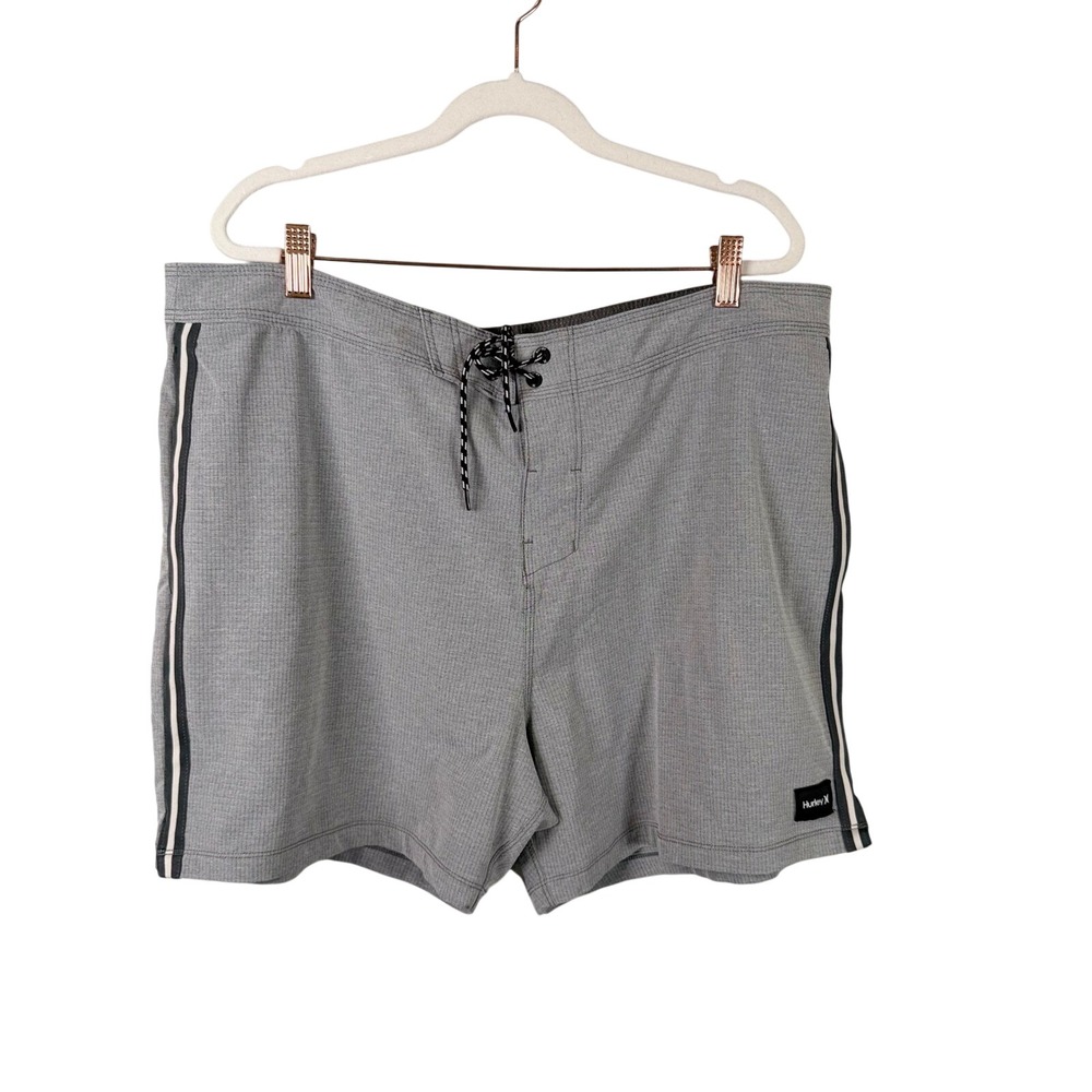 Hurley Phantom Board Shorts 38 Grey Side Taping Session Ripstop 5" Vacation